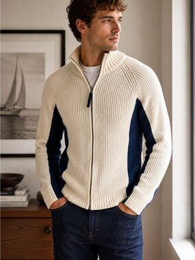 Guess Men’s Full-Zip Sweater - Size S